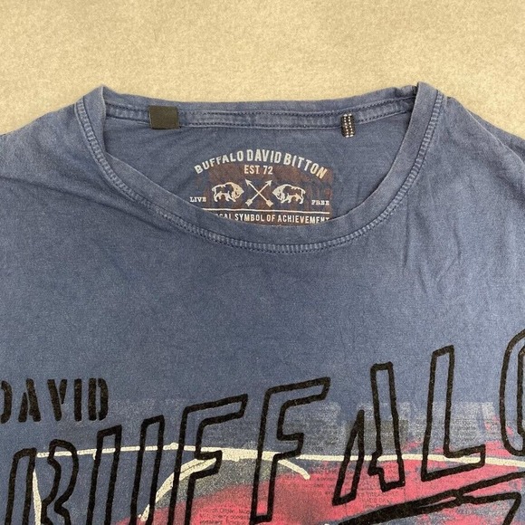David Buffalo Bitton Graphic Tee Thrifted Vintage Style Size L - Picture 10 of 11
